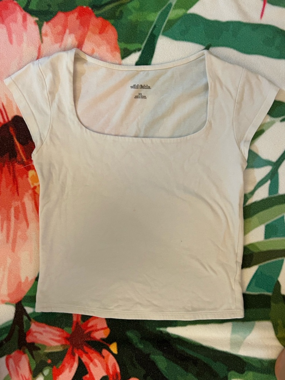 wild fable white Square Neck Crop Top